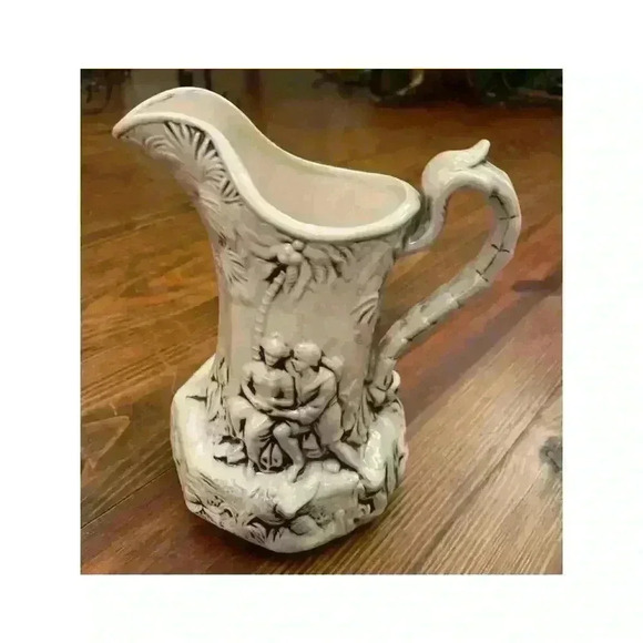 Seabury 7.25" Ornate Pitcher Relief Jug with Handle - Picture 1 of 6